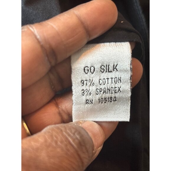 Go Silk Womens Black Tunic Top With Embroidered Detailing pit to pit 25 - Picture 8 of 9